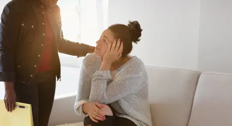 woman being consoled